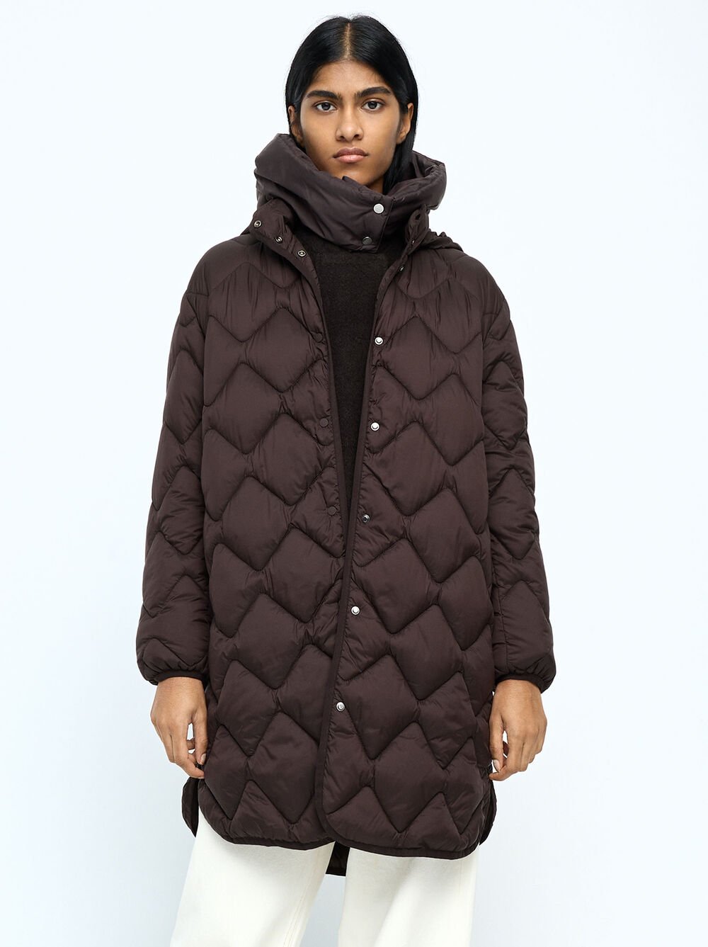 Manteau long matelassé